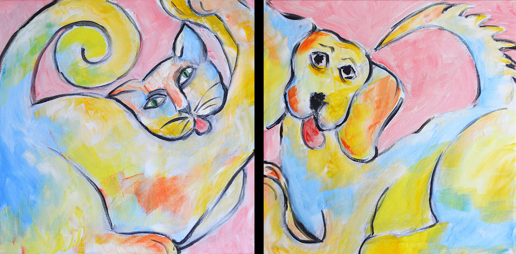 image of painted cat and dog